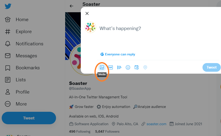 Add media to your tweets to increase impressions