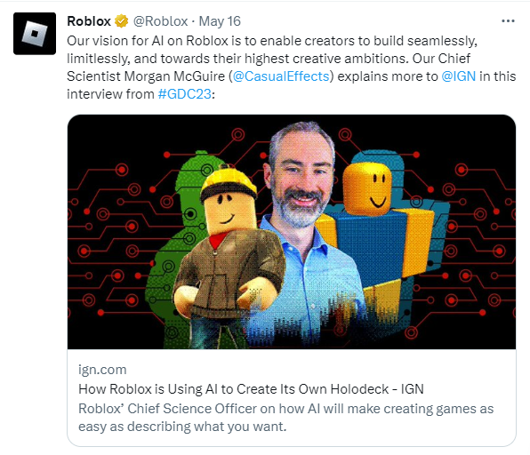 How Roblox is Using AI to Create Its Own Holodeck